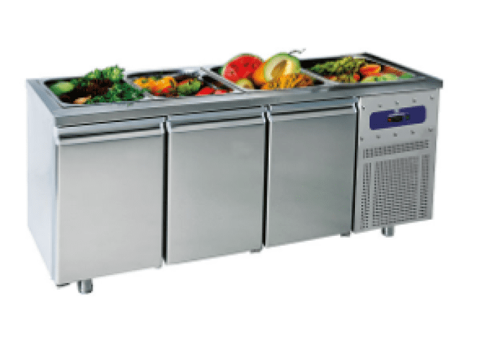 Saladette 3 portes GN 1/1, 5x GN 1/1 VIRTUS SALADBAR3