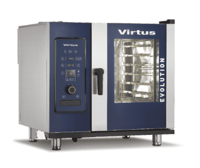 Four à convection élect.+vapeur directe et syst. autonettoyage 6xGN VIRTUS AIC0081/FN