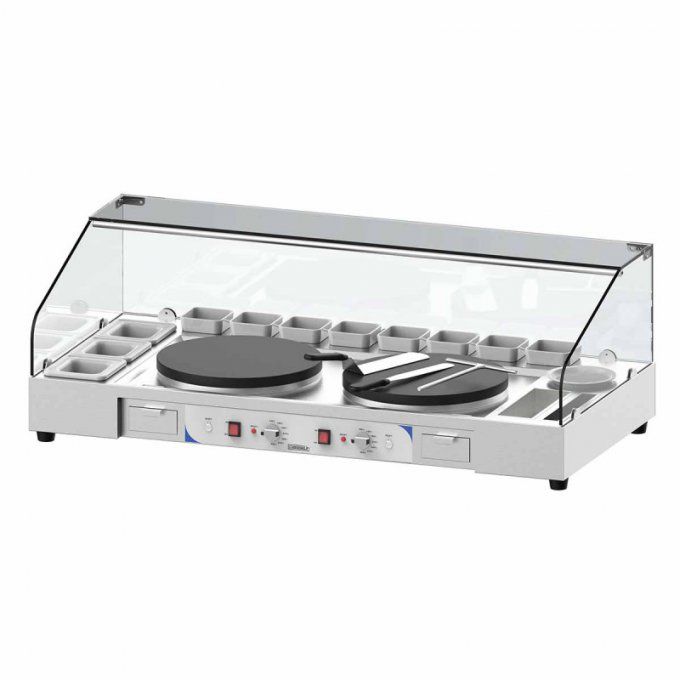 Plan de travail double pour crêpières