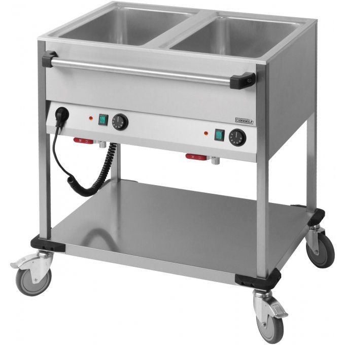 Chariot bain-marie à eau 2 x GN1/1 CASSELIN CCBM2H