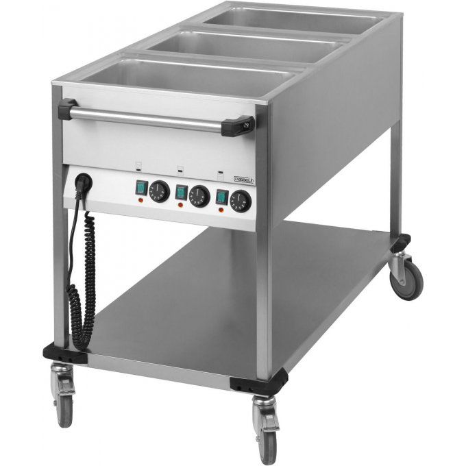 Chariot bain-marie à eau 3 x GN1/1  CASSELIN CCBM3V