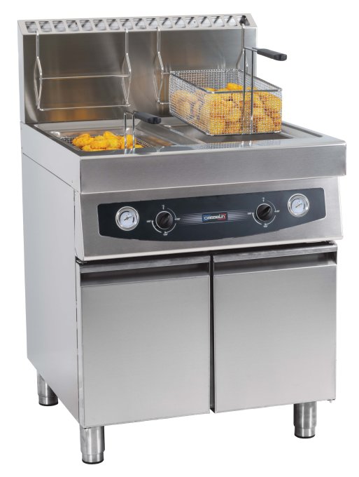 Friteuse gaz avec soubassement 2 x 17 litres
