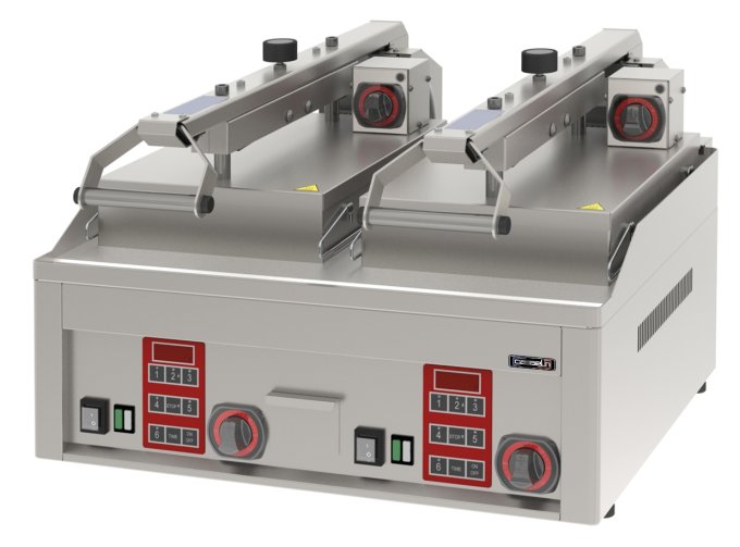 Grill à rabat - Clam électrique semi automatique double