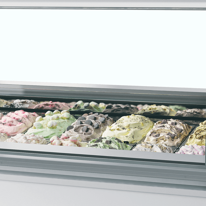 Vitrine ventilée pour glace en bac TEFCOLD MILLENNIUM LX16