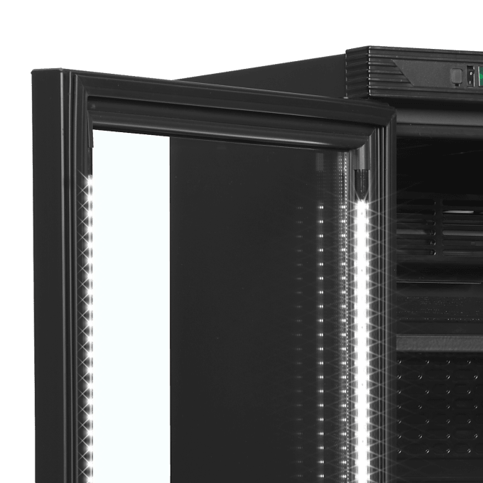 Réfrigérateur à boissons, charnières côté gauche TEFCOLD CEV425 BLACK L/H