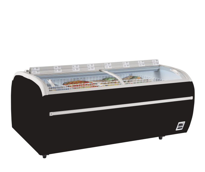 Congélateur de supermarché noir TEFCOLD TWIN 220B-F