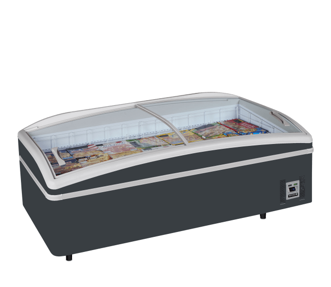 Réfrigérateur / congélateur de supermarché gris