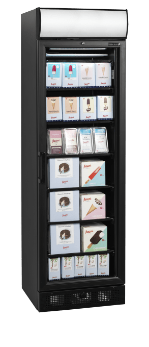 Congélateur vitré noir TEFCOLD UFSC371GCP Black