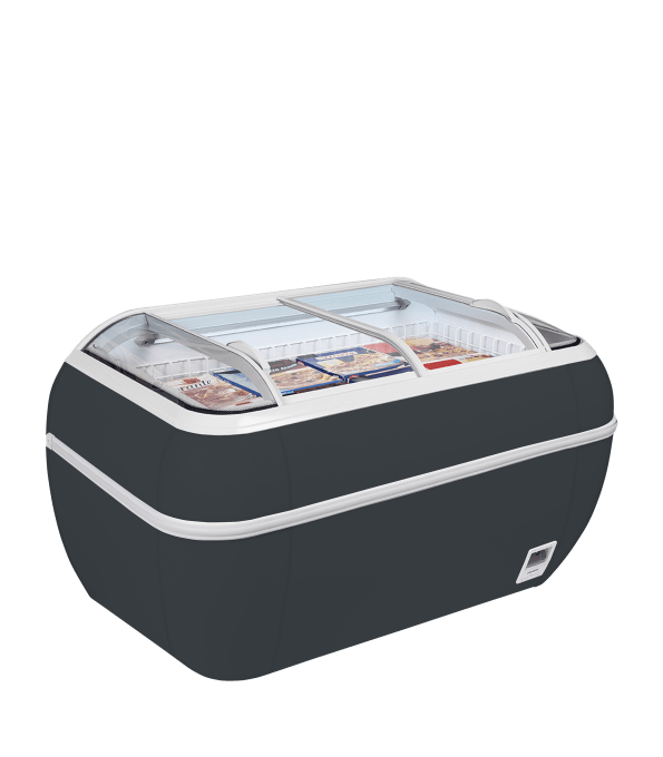 Réfrigérateur / congélateur de supermarché gris