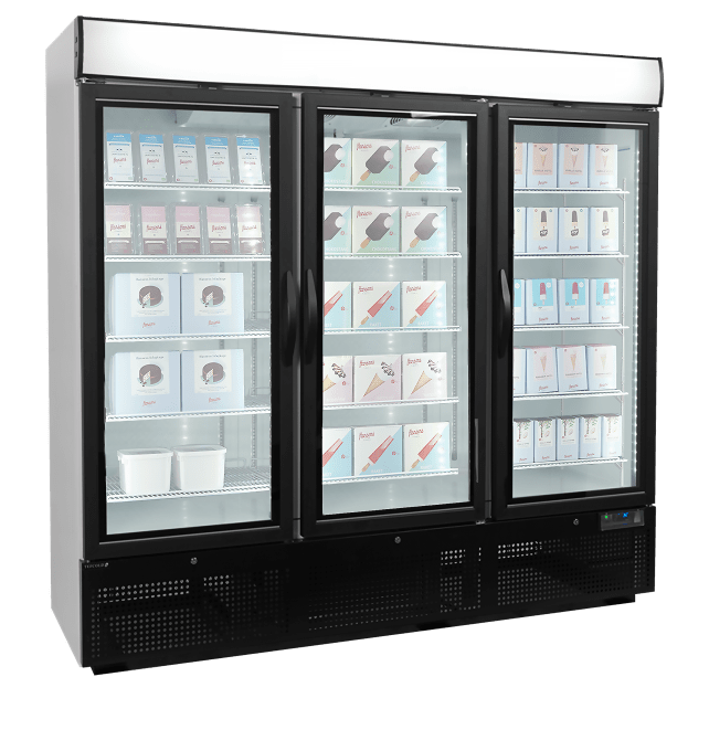Congélateurs verticaux de vitrine