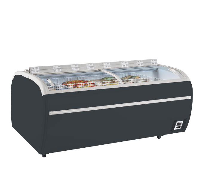 Réfrigérateur / congélateur de supermarché gris TEFCOLD TWIN 220A-CF