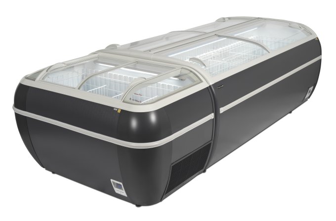 Congélateur de supermarché gris TEFCOLD TWIN 220A-F