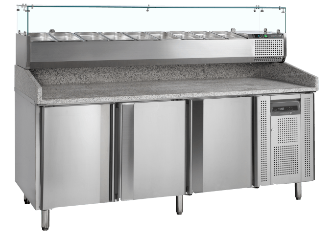 Table à pizza avec module pour garniture TEFCOLD PT1300 + VK38-200