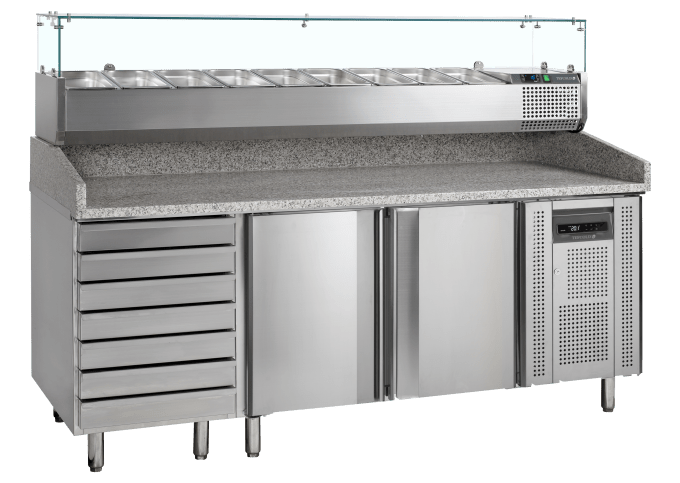 Table à pizza avec module pour garniture TEFCOLD PT1310 + VK38-200