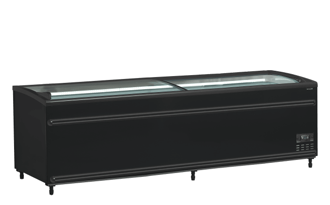 Réfrigérateur/congélateur de supermarché noir TEFCOLD SFI250B-CF VS