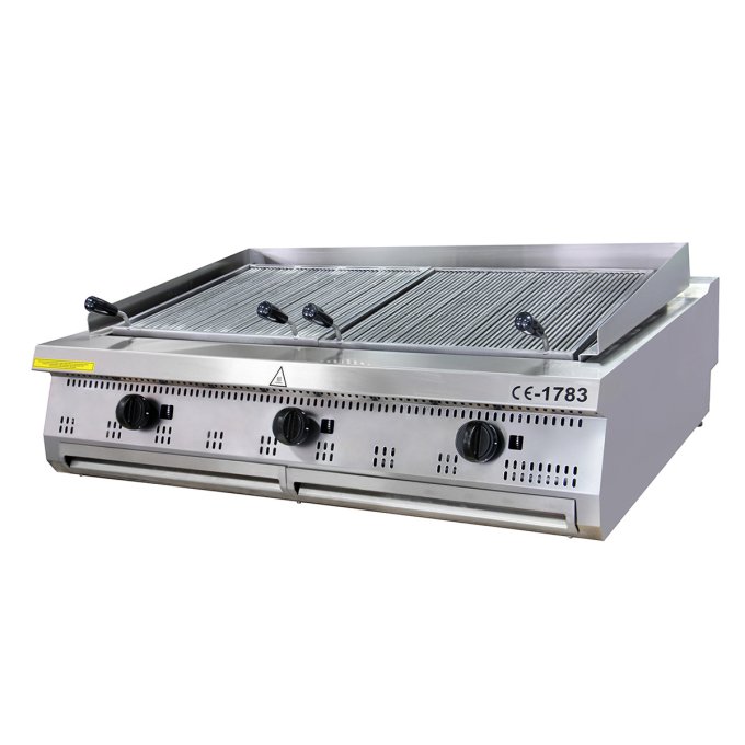 Premium chargrill - 3 zones - unité triple - profondeur 90 cm - gaz