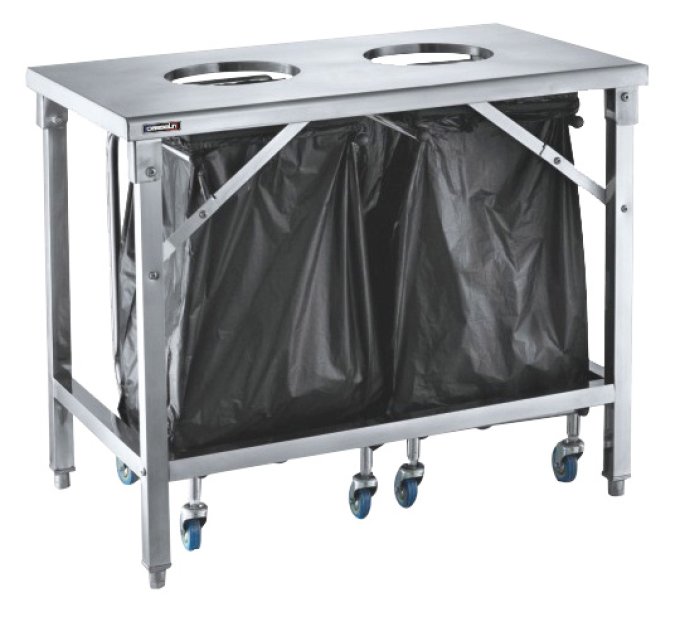 Table de tri 2 trous vide-dechets CASSELIN CTT2VD