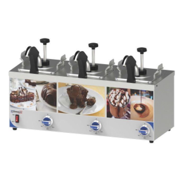 Distributeur à sauce avec pompe et bec chauffant triple CASSELIN CDSPBC3