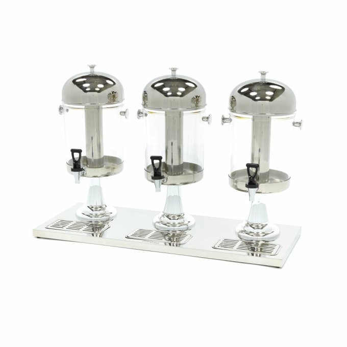 Dispensateur de boissons - 3 x 8 L - tube de refroidissement central - fonctionne sans électricité