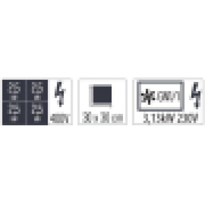 Fourneau électrique 4 plaques coup de feu avec four électrique ventilé GN 1/1 80 CASSELIN C7FOE4PFV8
