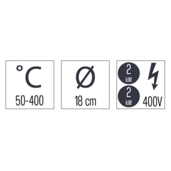 Fourneau électrique à poser 2 feux T 33 CASSELIN C6FOE2FT33