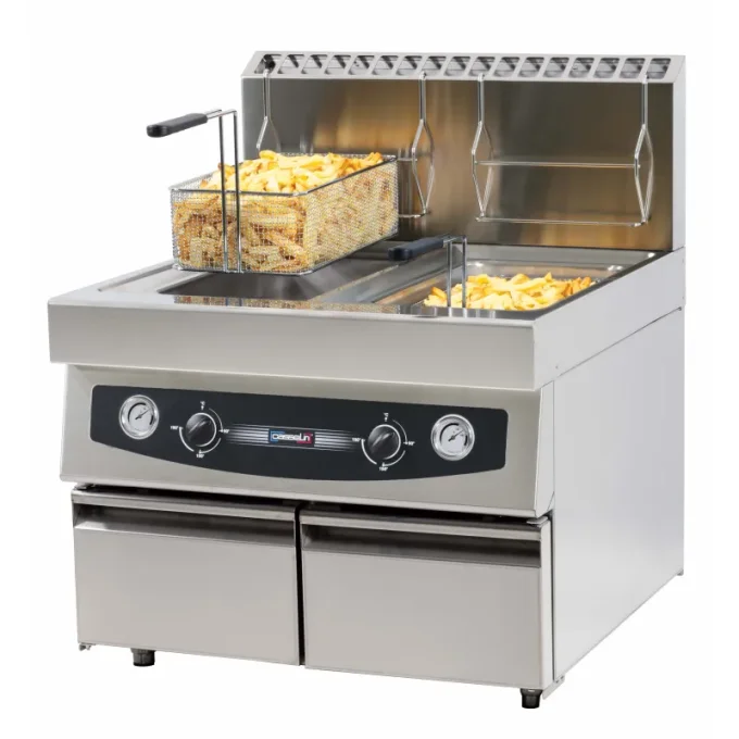 Friteuse gaz à poser avec vanne de vidange 2 x 17 litres CASSELIN CFGV172