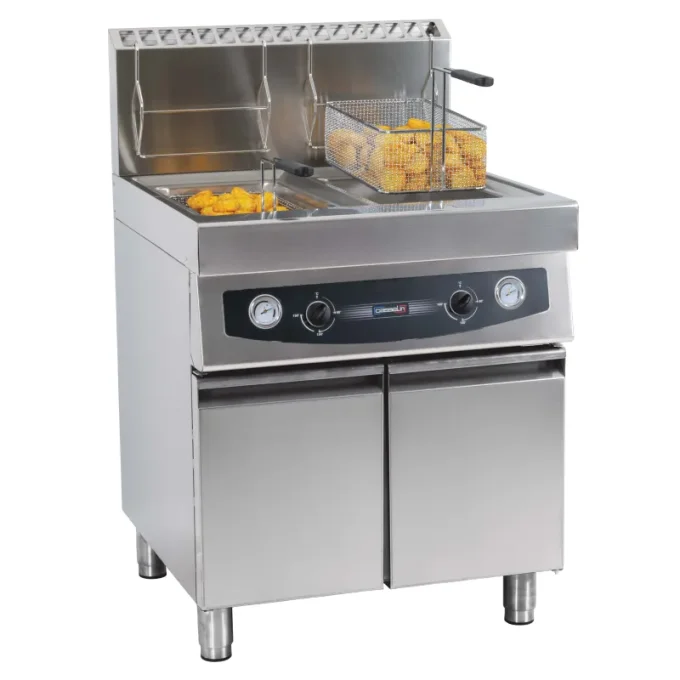 Friteuse gaz avec soubassement 2 x 17 litres CASSELIN CFG172S
