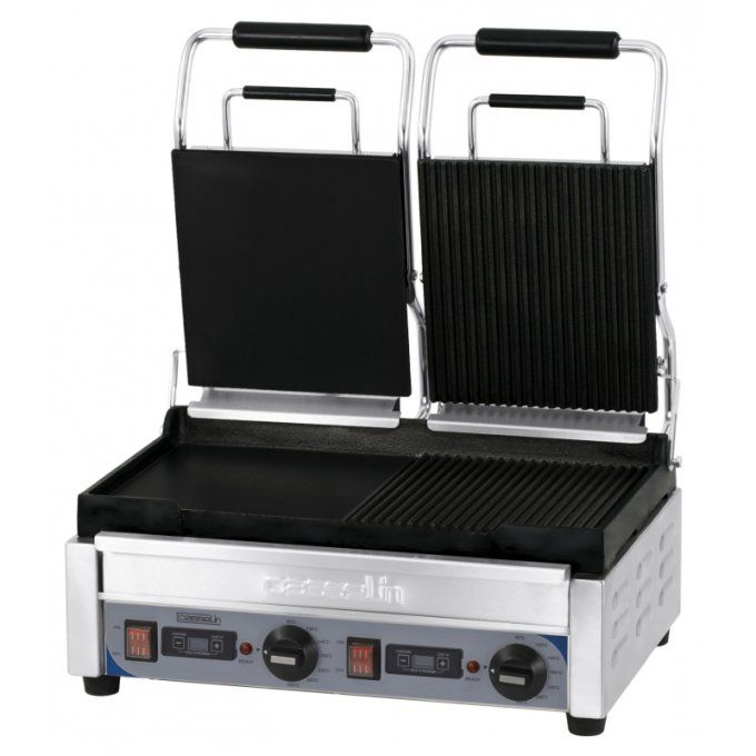 Grill Panini double Premium Mixte avec minuteur CASSELIN CGP2HRBLP