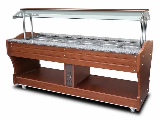 Buffet Bain-Marie Île 6x GN 1/1 VIRTUS IEA0040