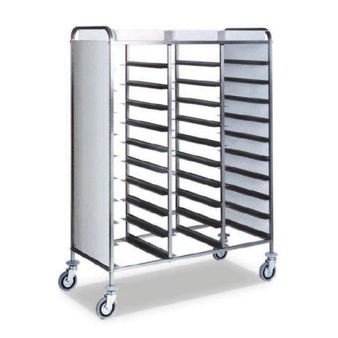 Chariot pour plaques GN avec panneaux latéraux, 30x GN 1/1, h=120 mm, VIRTUS IFA0036