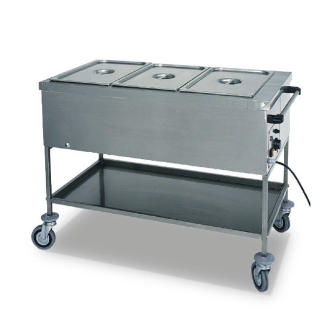 Chariot bain-marie 2x GN 1/1 h=200 mm, 1 température VIRTUS IFD0009
