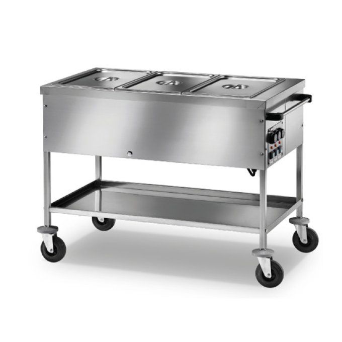 Chariot bain-marie 2x GN 1/1 h=150 mm, 2 températures VIRTUS IFD0010/F