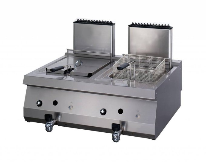 Heavy Duty friteuse 2 x 12 L prof. 70 cm gaz Maxima 09395003