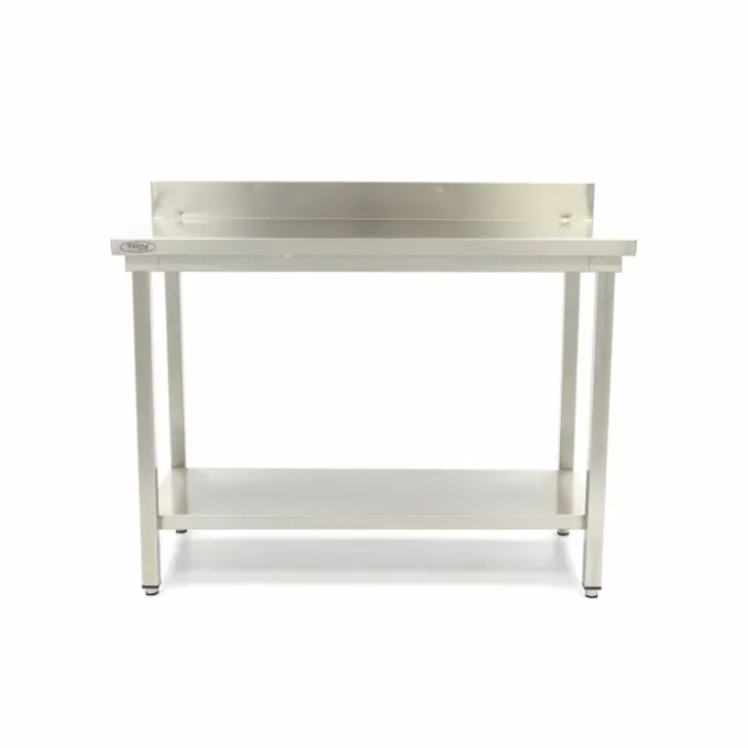 Table en acier inoxydable - 160 x 70 cm  avec dosseret MAXIMA 09364039