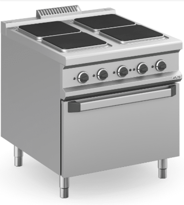 Fourneau élec. 4 zones carrées sur four élec. ARILEX MPQ98FE