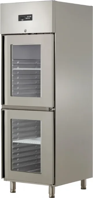 Armoire réfrigérée inox 2 demi-portes vitrée 610 l négative AFI Collin Lucy OZ700P-2PV