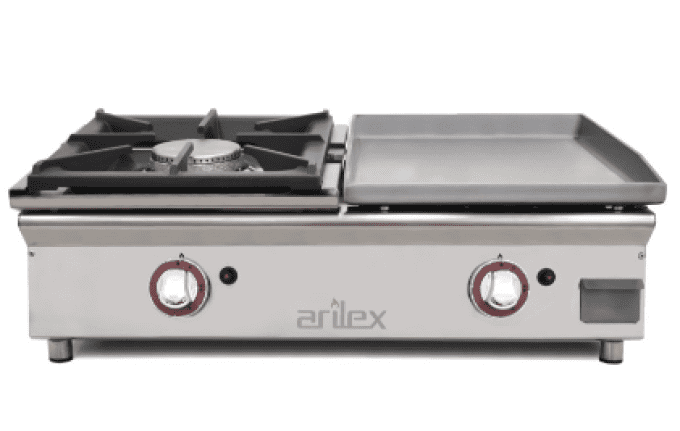 Plancha gaz 40cm acier laminé 6mm+poêle 6KW ARILEX 80PGLFN 