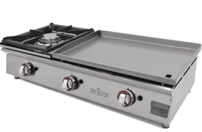 Plancha gaz 60cm +poêle 6KW ARILEX 100PGRFN 