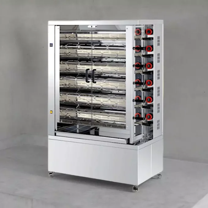 Rôtissoire double gaz 11 broches, 55/66 poulets FECA 11 DOBLE-EKO 