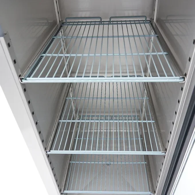 Congélateur - 700 L - 3 étagères réglables (2/1 GN) - acier inoxydable - porte en verre MAXIMA