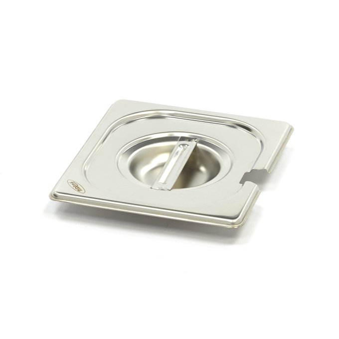 Couvercle gastronorm - 1/6 GN - acier inoxydable - avec ouverture pour cuillère