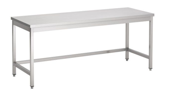 Table centrale sans tablette inférieure Inox AISI 304 FABRINOX