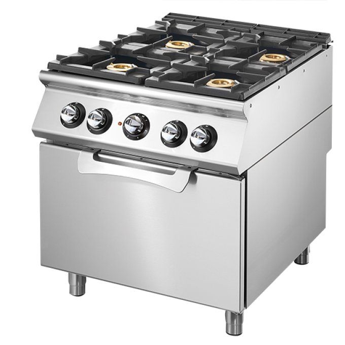 Cuisinière gaz sur four électrique statique GN 2/1, 4 brûleurs VIRTUS VS9080CFGE